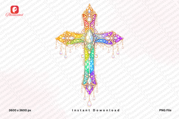 Download Rhinestone Christian Cross PNG - Premium Resources