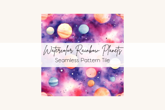 Download Watercolor Sunset Planets Repeating Tile - Repeating Collection